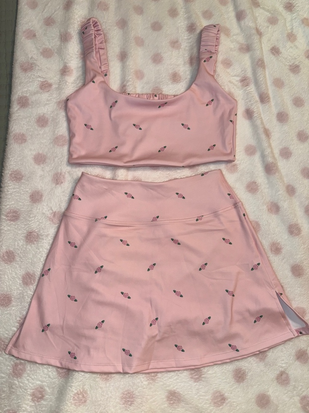 Pink Tennis Skort with Matching Crop Top